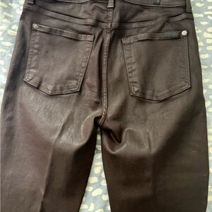 7 For All Mankind Chocolate Brown Coated Denim Skinny Jeans